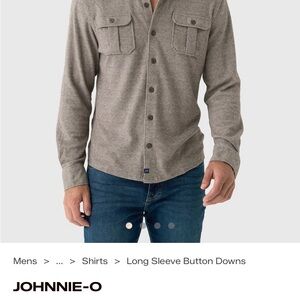 Johnnie-O Heathered Gray Button-Up Shirt